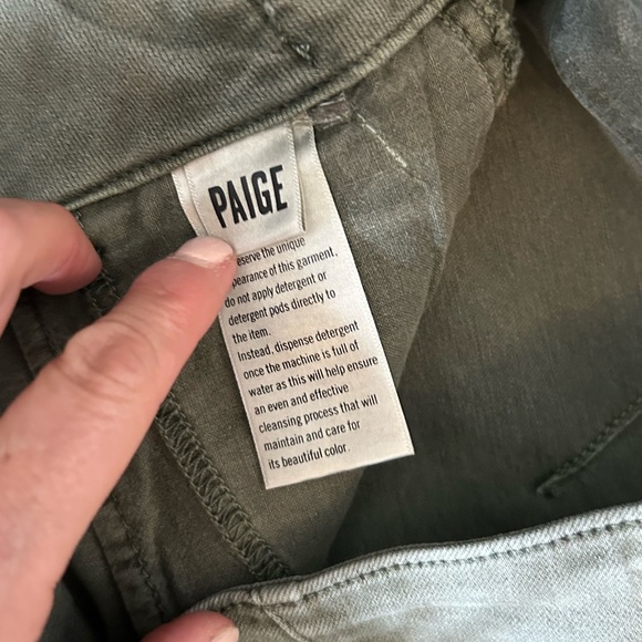 PAIGE Womens Brooklyn High Rise Wide Leg Doubl Ebutton Vintage Ivy Green size 27 - Picture 5 of 8